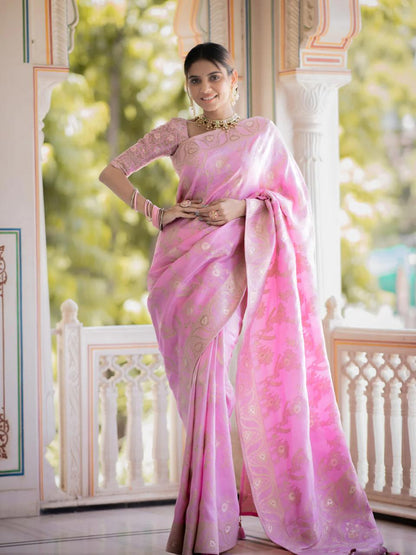 Banarasi Katan Silk Saree Collection with Handwoven Zari Work — 8 Royal Shades of Elegance