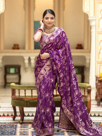 Banarasi Katan Silk Saree Collection with Handwoven Zari Work — 8 Royal Shades of Elegance