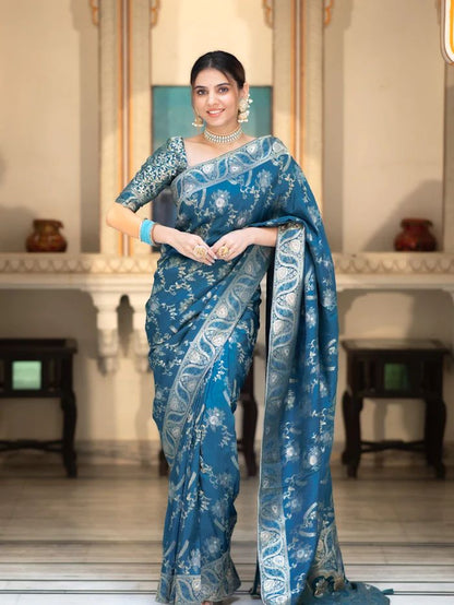 Banarasi Katan Silk Saree Collection with Handwoven Zari Work — 8 Royal Shades of Elegance