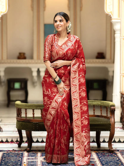 Banarasi Katan Silk Saree Collection with Handwoven Zari Work — 8 Royal Shades of Elegance