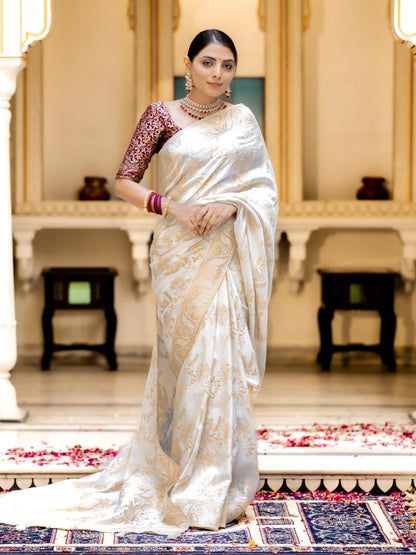 Banarasi Katan Silk Saree Collection with Handwoven Zari Work — 8 Royal Shades of Elegance
