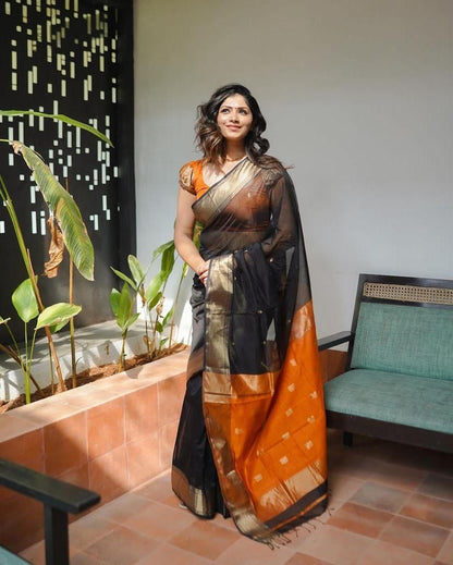 Contrast Border Handwoven Soft Silk Saree Collection