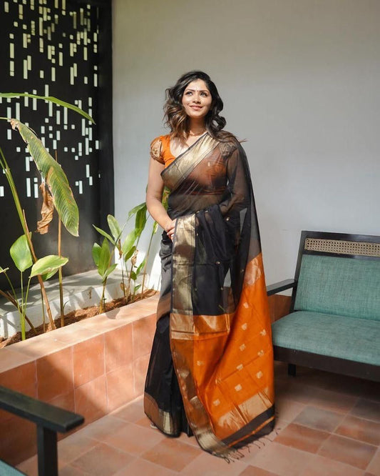 Contrast Border Handwoven Soft Silk Saree Collection