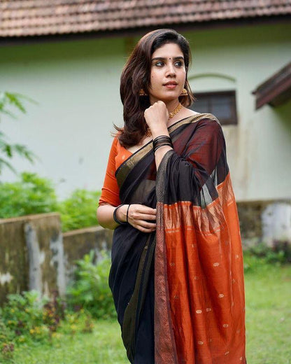 Contrast Border Handwoven Soft Silk Saree Collection
