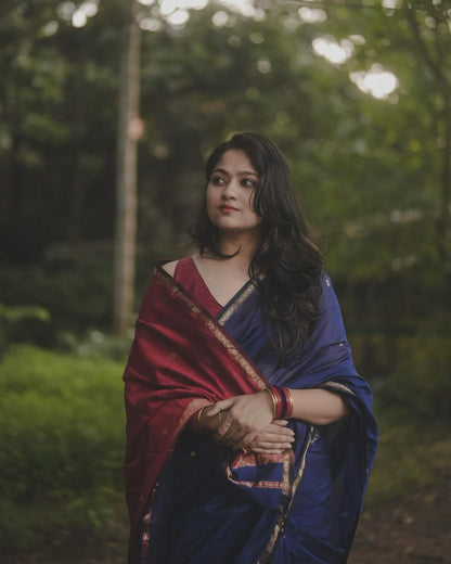 Contrast Border Handwoven Soft Silk Saree Collection