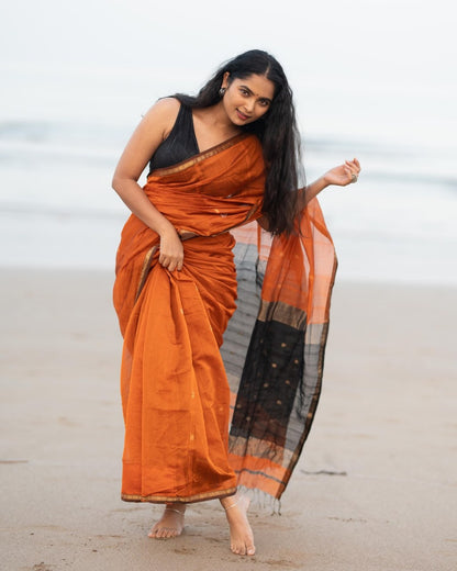 Contrast Border Handwoven Soft Silk Saree Collection