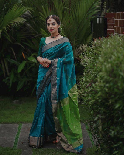 Contrast Border Handwoven Soft Silk Saree Collection