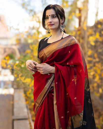 Contrast Border Handwoven Soft Silk Saree Collection