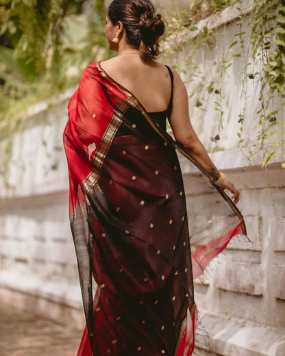 Contrast Border Handwoven Soft Silk Saree Collection