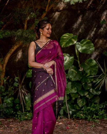 Contrast Border Handwoven Soft Silk Saree Collection
