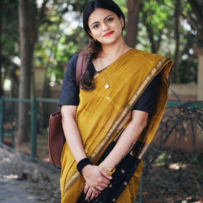 Contrast Border Handwoven Soft Silk Saree Collection