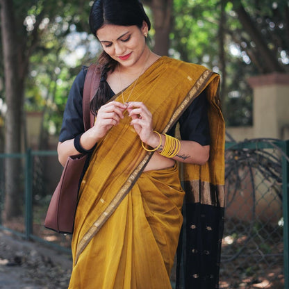 Contrast Border Handwoven Soft Silk Saree Collection