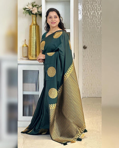 Golden Butta Handwoven Soft Silk Saree Collection