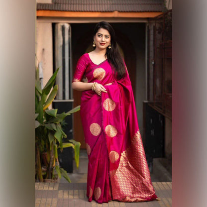 Golden Butta Handwoven Soft Silk Saree Collection