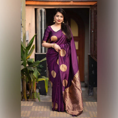 Golden Butta Handwoven Soft Silk Saree Collection