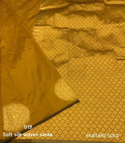 Golden Butta Handwoven Soft Silk Saree Collection