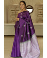 Violet & Lavender Contrast Banarasi Soft Silk Saree