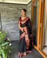 Black & Maroon Kanjivaram Soft Silk Saree