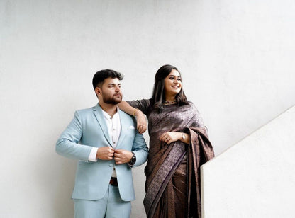 Royal Violet Silk Saree with Intricate Zari Weaving Elegance