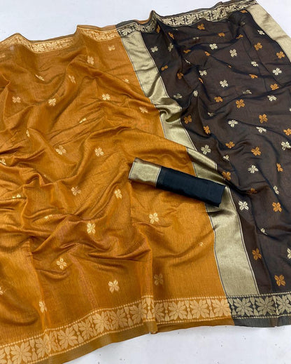 Traditional Handwoven South Silk Saree with Contrast Pallu