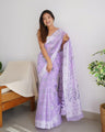 Soft Organza Foil Work Saree – Pastel Collection