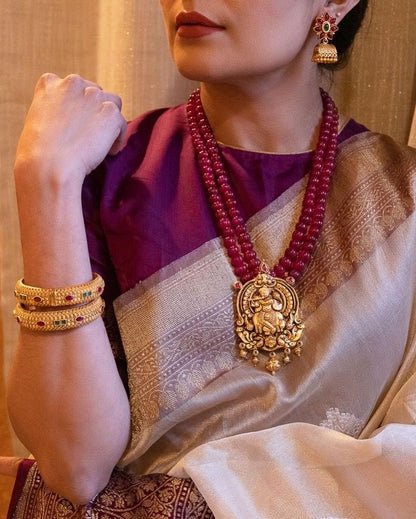 Ivory Elegance Banarasi Soft Silk Saree with Majestic Maroon Zari Border