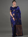 Banarasi Soft Silk Saree with Copper Zari Weaving & Geometric Motifs