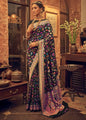 Banarasi Silk Saree with Multicolor Meenakari Floral Weaving & Rich Zari Border