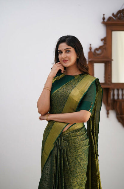Traditional Banarasi Soft Silk Saree with All-Over Zari Weaving