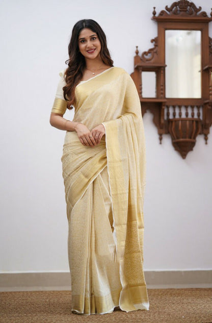 Traditional Banarasi Soft Silk Saree with All-Over Zari Weaving