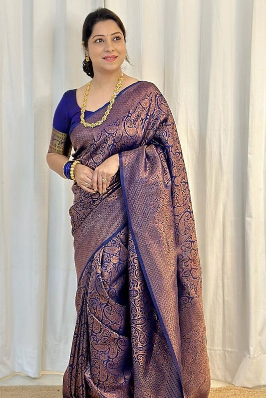 Royal Banarasi Soft Silk Saree with All-Over Zari Weaving