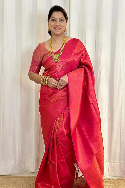 Royal Banarasi Soft Silk Saree with All-Over Zari Weaving