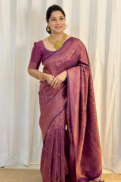 Royal Banarasi Soft Silk Saree with All-Over Zari Weaving
