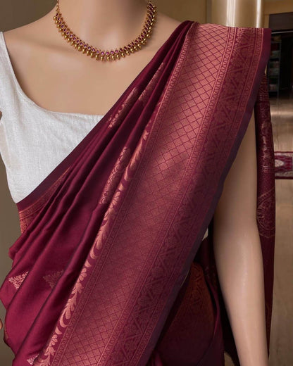 Copper Zari Banarasi Soft Silk Saree Collection