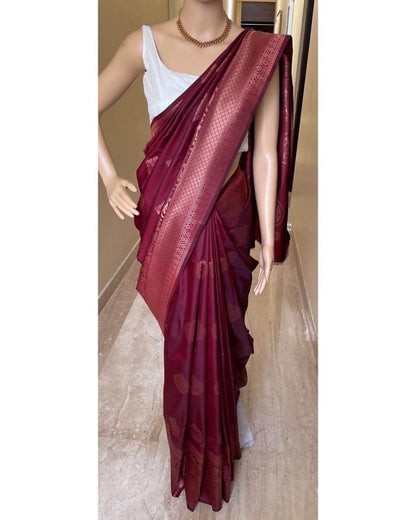 Copper Zari Banarasi Soft Silk Saree Collection