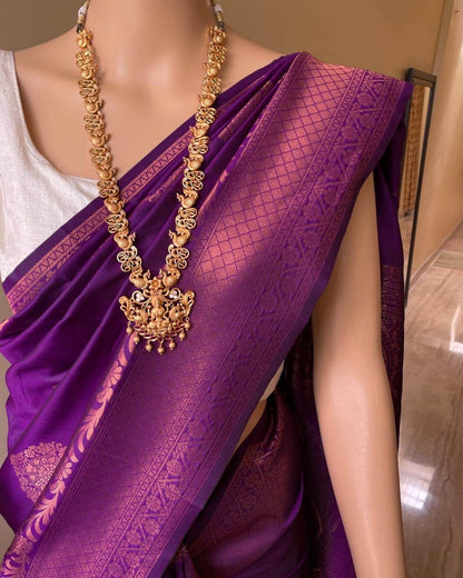Copper Zari Banarasi Soft Silk Saree Collection