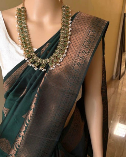 Copper Zari Banarasi Soft Silk Saree Collection