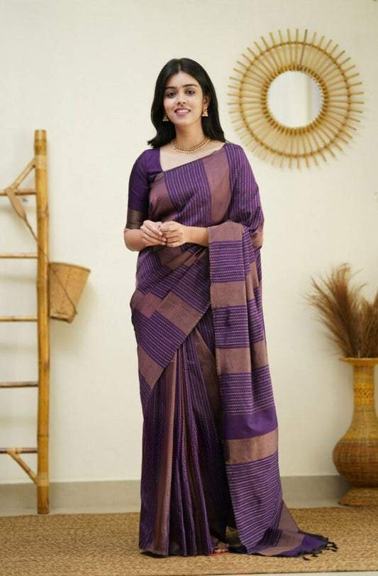Geometric Weave Soft Silk Saree Collection