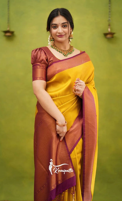Kovai Pattu Silk Saree Collection – Beige, Teal Blue & Mustard with Rich Zari Border and Contrast Blouse