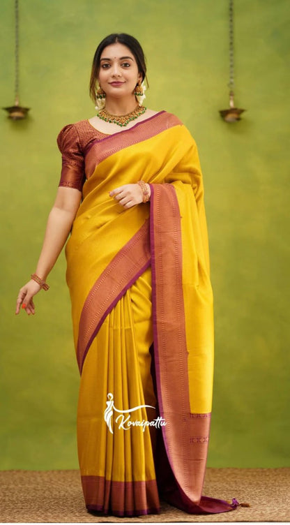 Kovai Pattu Silk Saree Collection – Beige, Teal Blue & Mustard with Rich Zari Border and Contrast Blouse