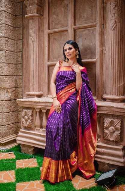 Kanjivaram Banarasi Soft Silk Saree Collection with Rich Zari Border & Contrast Dual-Tone Design