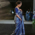 Midnight Blue Banarasi Soft Silk Saree with Silver Zari Weaving and Rich Pallu
