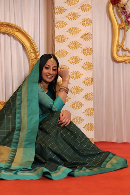 Classic Banarasi Checkered Silk Saree Collection – 6 Elegant Shades