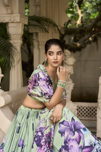 Premium Dola Silk Digital Print Lehenga Choli Collection | Designer Floral Lehenga with Dupatta