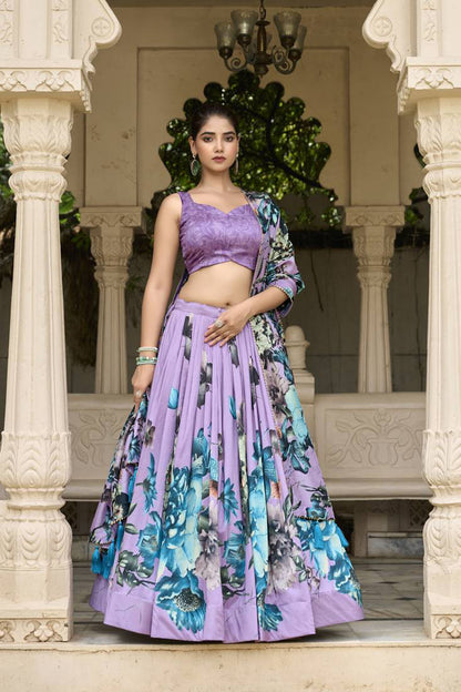 Premium Dola Silk Digital Print Lehenga Choli Collection | Designer Floral Lehenga with Dupatta