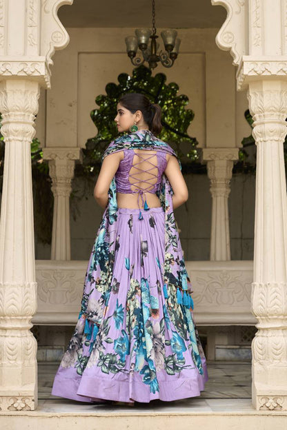 Premium Dola Silk Digital Print Lehenga Choli Collection | Designer Floral Lehenga with Dupatta