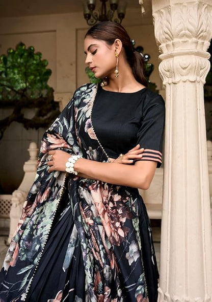 Premium Dola Silk Digital Print Lehenga Choli Collection | Designer Floral Lehenga with Dupatta