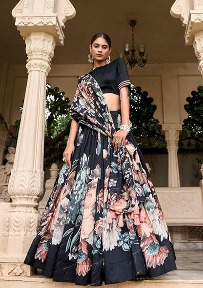 Premium Dola Silk Digital Print Lehenga Choli Collection | Designer Floral Lehenga with Dupatta