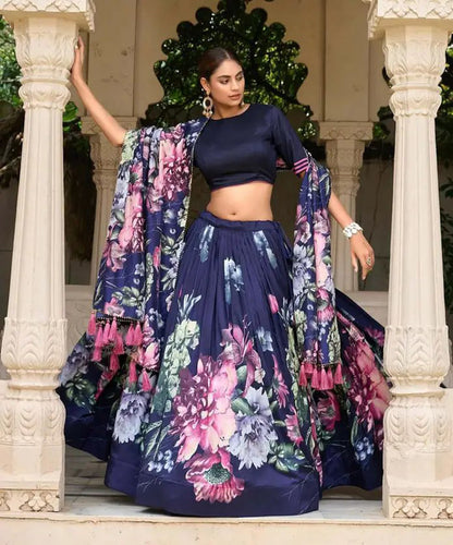 Premium Dola Silk Digital Print Lehenga Choli Collection | Designer Floral Lehenga with Dupatta