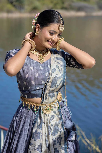 Premium Dola Silk Digital Print Lehenga Choli with Bird & Floral Designer Dupatta | Wedding & Festive Wear